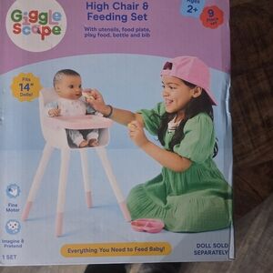 High Chair & Feeding Set - Pink